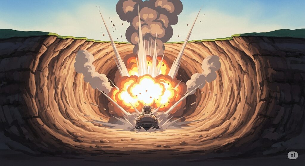 地面に潜る爆弾