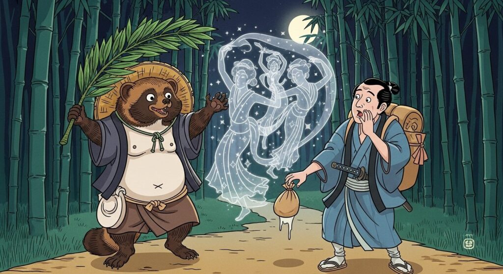 人を化かすたぬき