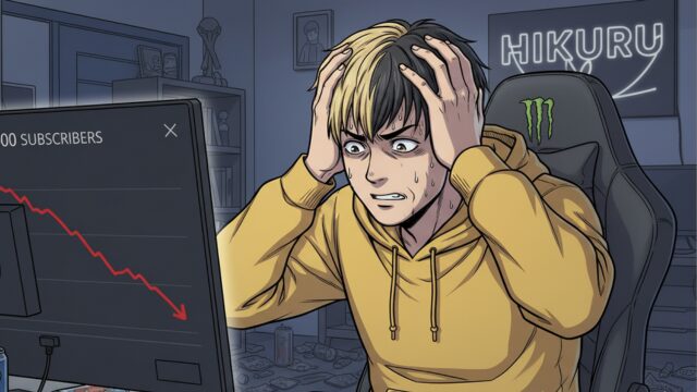 チャンネル登録者数の大幅な減少