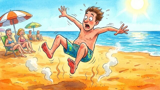 真夏の海水浴場