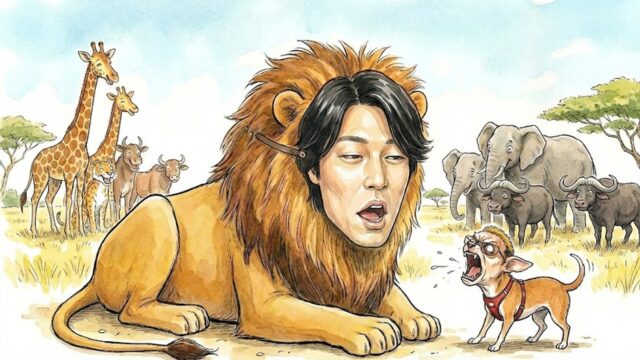 ライオンとチワワ