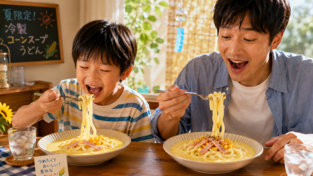冷製コーンうどん
